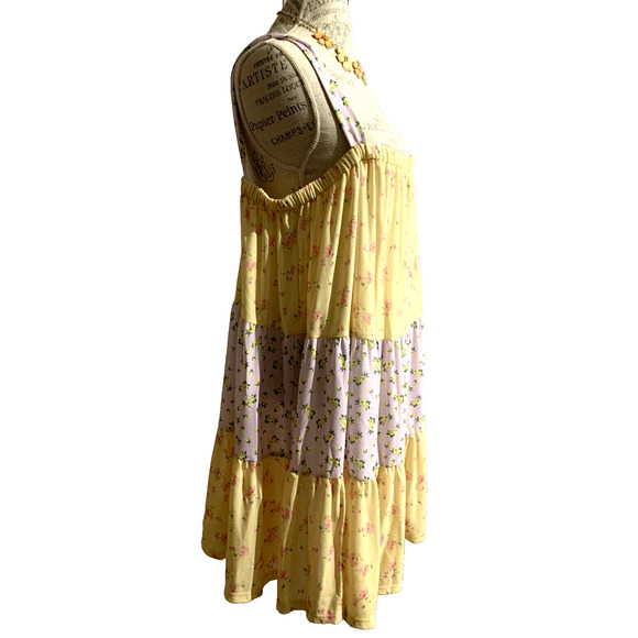 NWT Osos Design Yellow and Purple Sleeveless Summer Patchwork Dress Extra Large - Picture 9 of 13